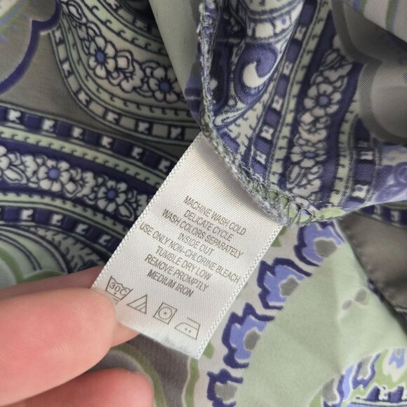 Only necessities womens size 4X purple blue paisley button up short sleeve shirt - Picture 5 of 8